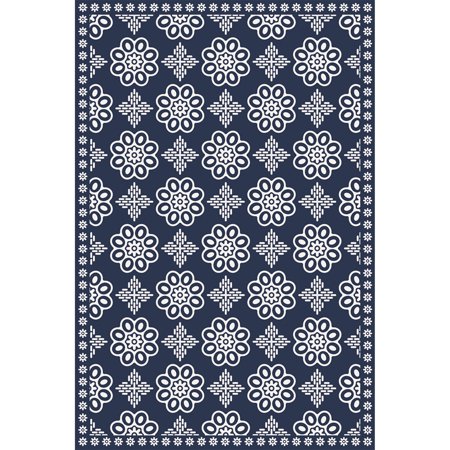 Floral Cyclades Vinyl mat  Rectangle  3.2 x4.8
