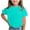 Light Blue, variant on THDHVS Shirts for Girls,Solid Color Rhinestone Small Print Round Neck Short Sleeve T-shirt Cute Casual Daily Wear for Kids,Girls Tops Light Blue 7-8 Years