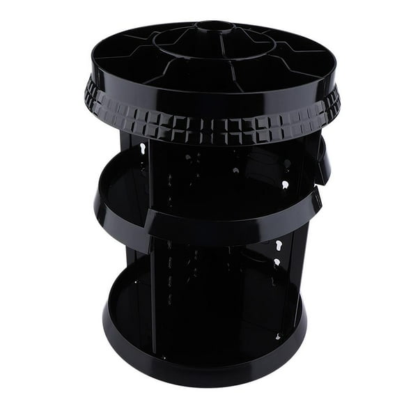 360 degree Maquillaje Cosmético Organizador Soporte De Almacenamiento De Plástico Soporte Carrusel X 35.5cm Negro