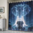 thumbnail image 5 of Elephant Shower Curtain, Watercolor Elephant Fantasy Moon Forest Tree Natural Scenery Waterproof Shower Curtain Set with 12 Hooks Lightweight Bath Curtains Fabric Bathroom Decor 72x78 Inches, 5 of 9