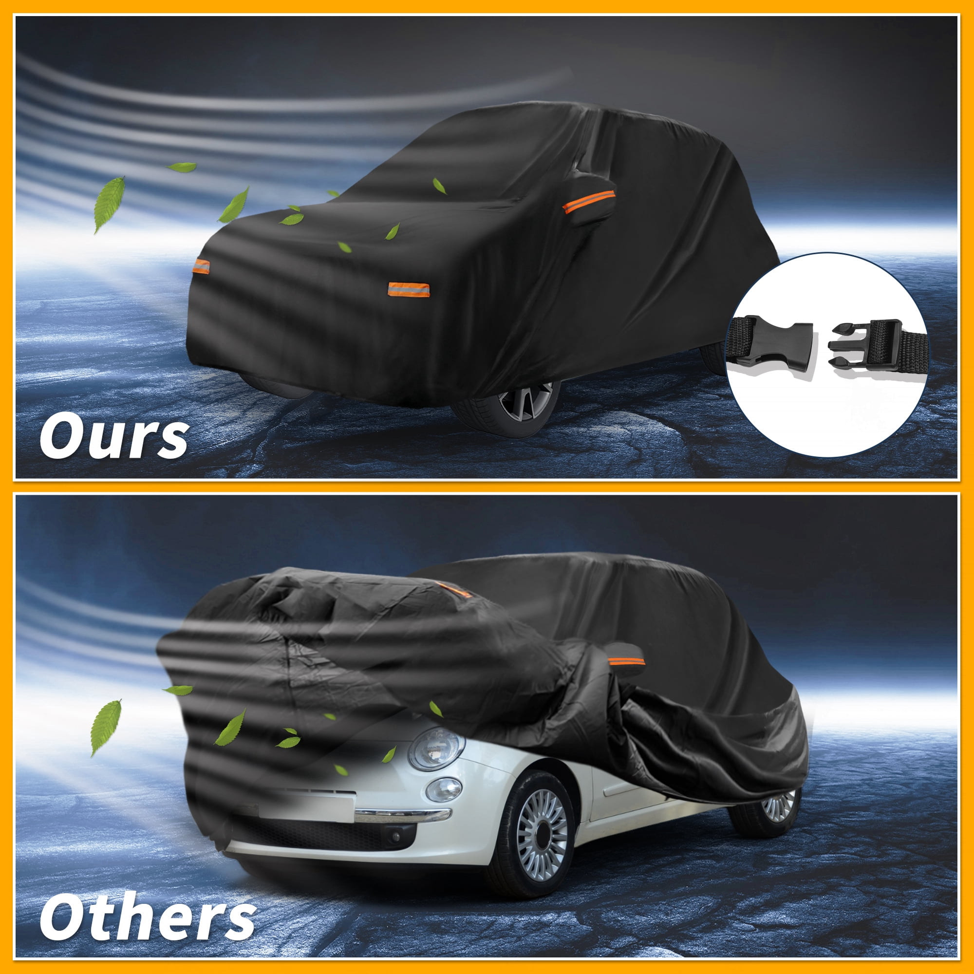 Unique Bargains Waterproof Car Cover Full Exterior Protection 149.61"x66.93"x53.15"