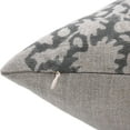 thumbnail image 5 of Fabdivine Block Print Throw Pillow Cover, 14x14 Inch Thick Linen Handmade Cushion Cover, Floral Print Boho Design Gray Pillow Cover for Sofa and Couch, 5 of 5