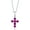 Ruby, variant on Emerald 16+2” Religious Cross Pendant Necklace Silver/14K Gold Plated Sterling Silver Jewelry for Communion or Confirmation
