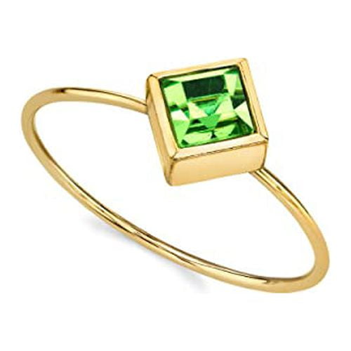 1928 Jewelry Diamond Shaped Crystal Dainty Ring Size