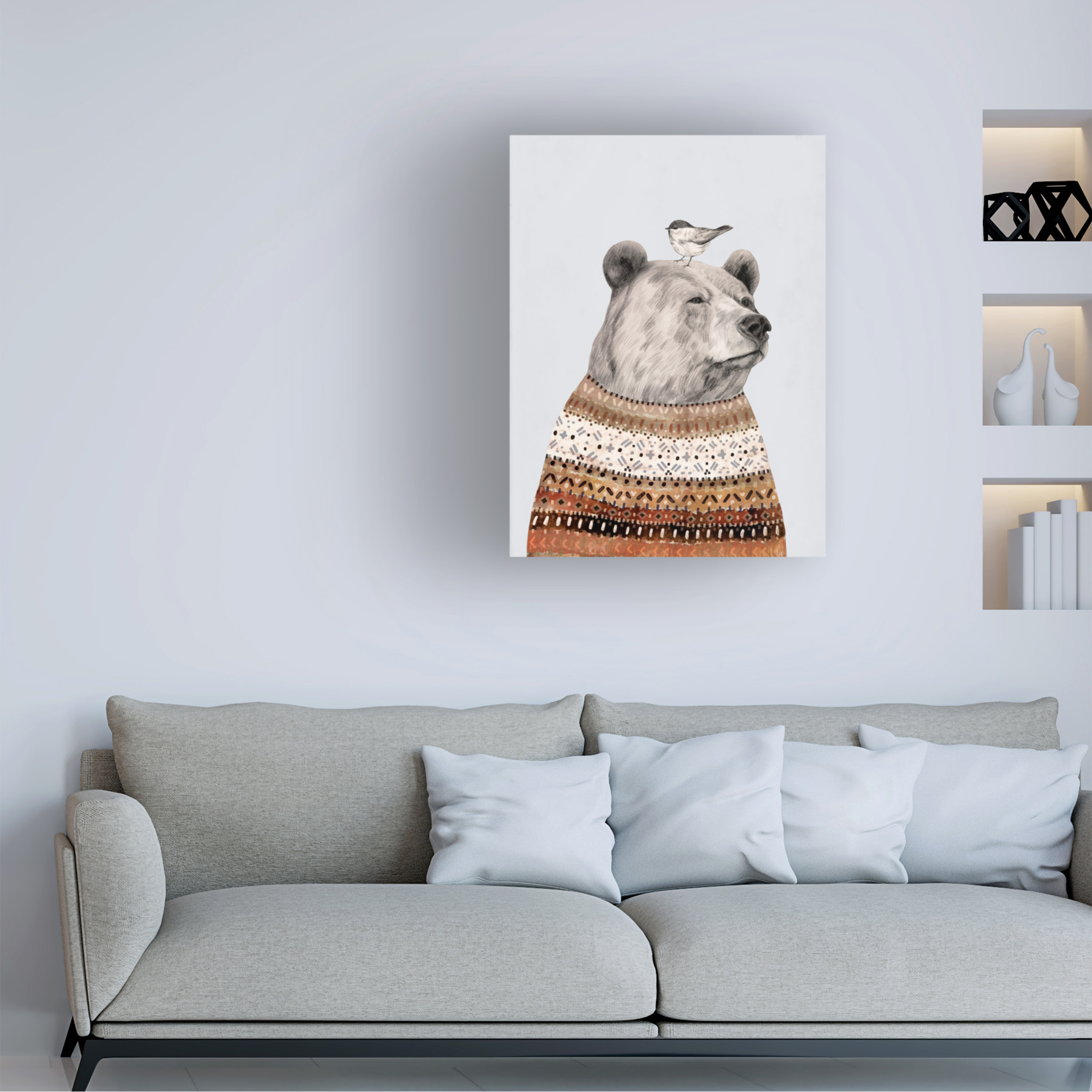 Trademark Fine Art Victoria Borges Fair Isle Bear I Canvas Wall Art - 24x32