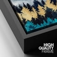 thumbnail image 4 of PixonSign Framed Canvas Print Wall Art Woodland Nursery Decor Teal Granite Mountain Range Forest Nature Wilderness Modern Art Rustic Zen Landscape - 24"x36" Black, 4 of 5