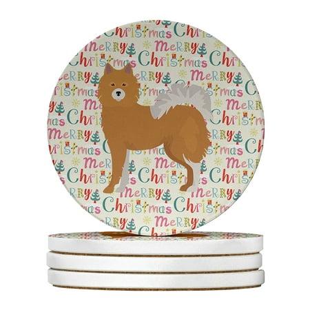 

Elo Dog #1 Merry Christmas Large Sandstone Coasters Pack of 4 4 in x 4 in