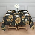 thumbnail image 3 of Black White Flower Sunflower Pattern Square Tablecloth,Waterproof Square Table Cover,Wipeable Spillproof Washable Table Cover for Home Kitchen Party Decor 52"x52"(132x132cm), 3 of 6