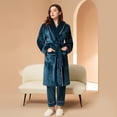 thumbnail image 4 of Sngxgn Women's Cotton Pajama Long-Sleeve Shirt and Pants Set(Green,XL), 4 of 9