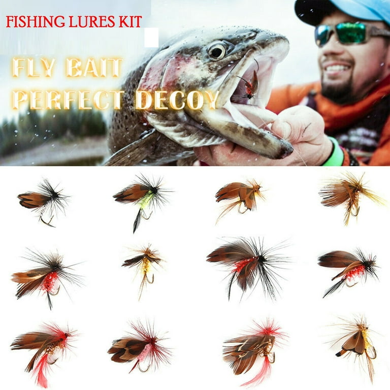 LELINTA Fishing Flies Kit Fly Assortment Trout Bass Fishing with