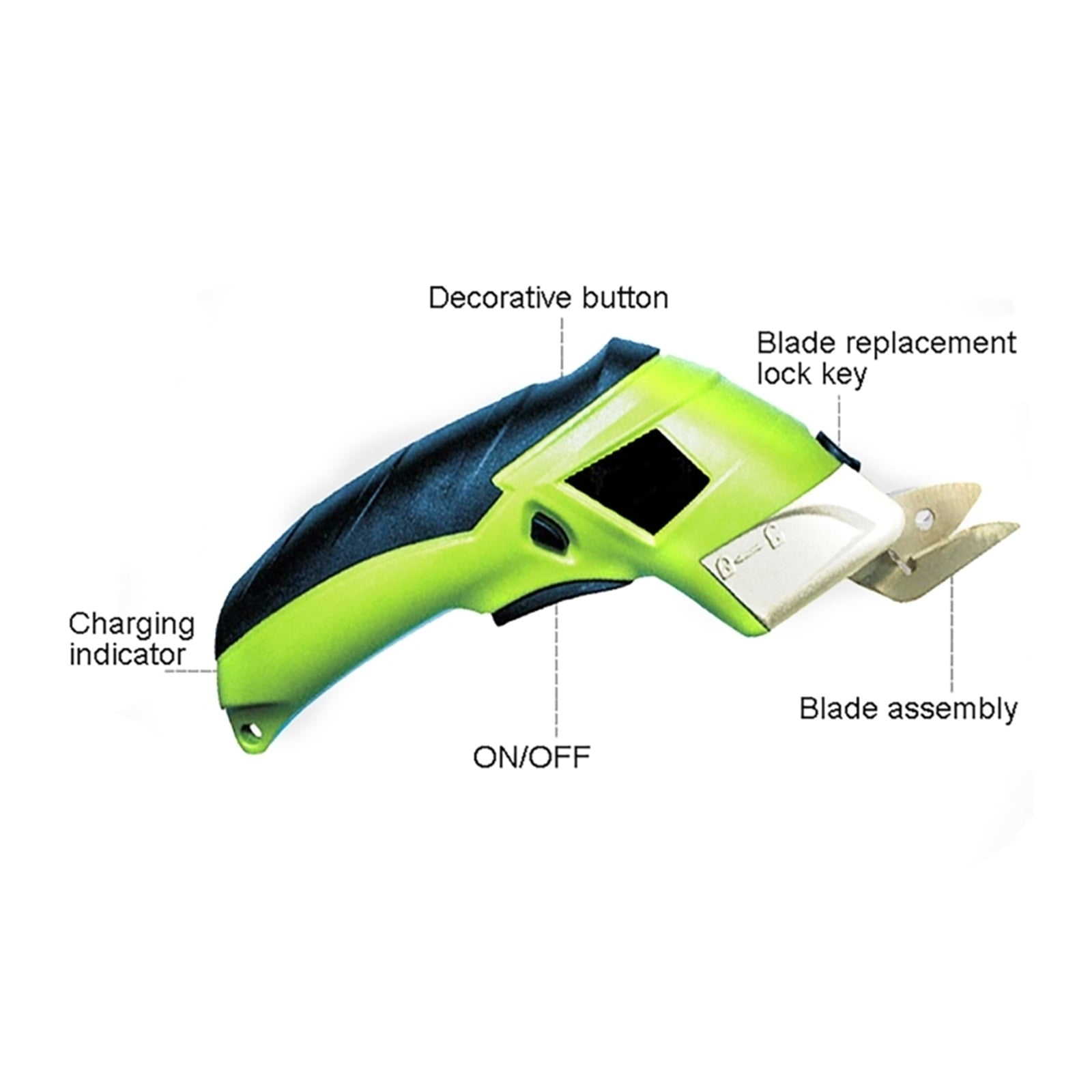 Electric Scissor Auto Cutter Cordless With 2 Blades Simplicity Household Cutting Garment Fabric Underwear Leather Portable ,Sharp & Durable