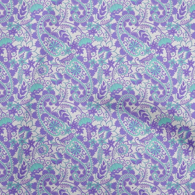 oneOone Rayon Amethyst Fabric Paisleys Craft Projects Decor Fabric Printed By The Yard 56 Inch Wide
