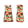 thumbnail image 3 of Bixox Colorful Hawaii Palms Print Women's Sleeveless A-Line Dress with Pockets, Casual Knee-Length Tank Dress for Summer-3X-Large, 3 of 7