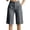 *Dark Gray, variant on Women's High Waisted Striped Bermuda Shorts , Casual Wide Leg Knee Length Shorts For Women,Ladies' Tailored Work Shorts with Pockets,Gray,S-2XL