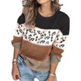 thumbnail image 1 of Pulls Décontractés Manches Longues Col Rond Couleur Patchwork Pull en Tricot Tops, 1 of 4