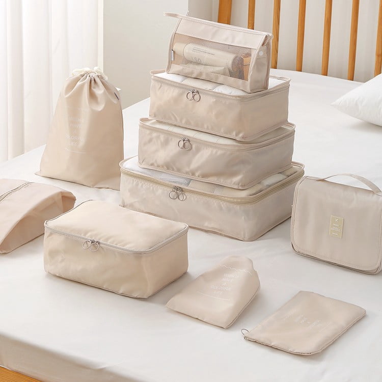 7 Set Travel Packing Cubes, Luggage Organizer Bags, Multi-Size Storage Pouches for Clothes, Shoes, Underwear, Cosmetics, Suitcase Organizer for Travel