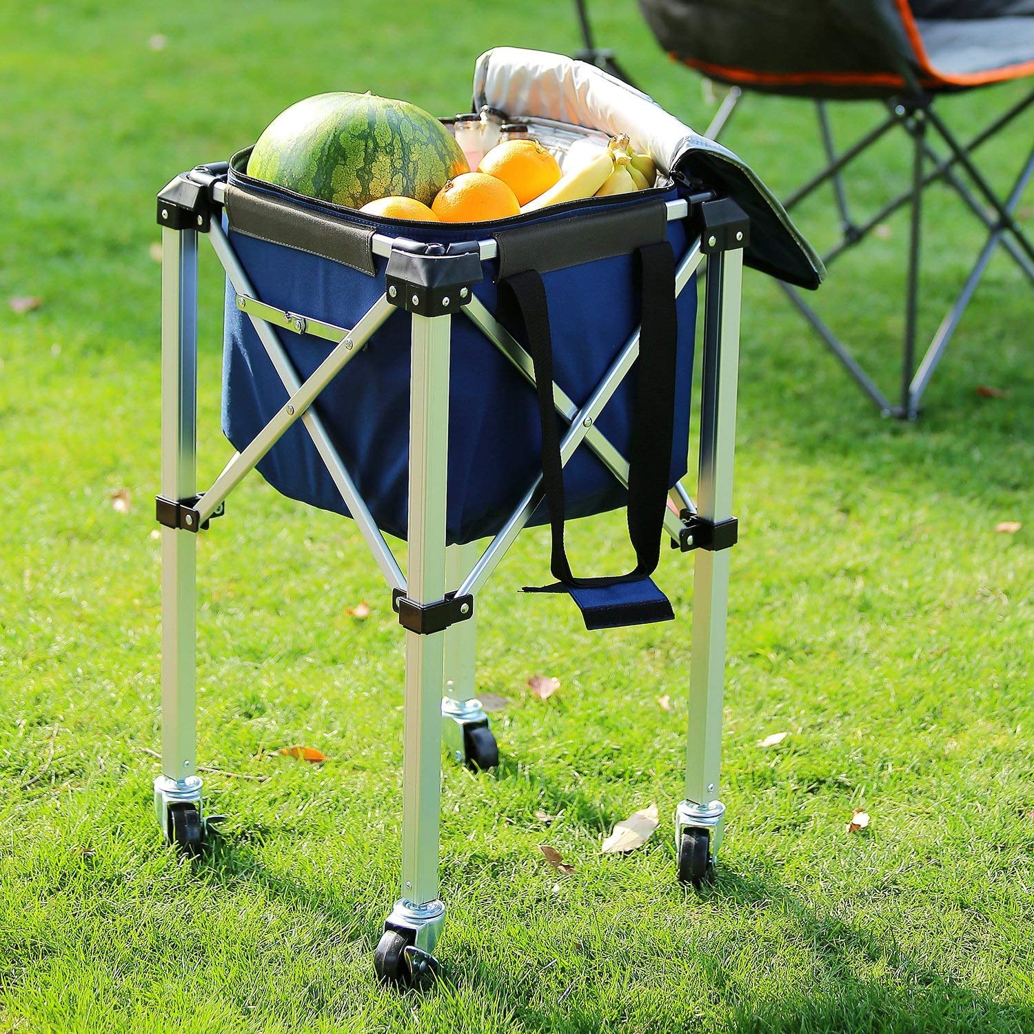 Suntime Collapsible Cooler with Removable Stand, Dark Blue for Travel
