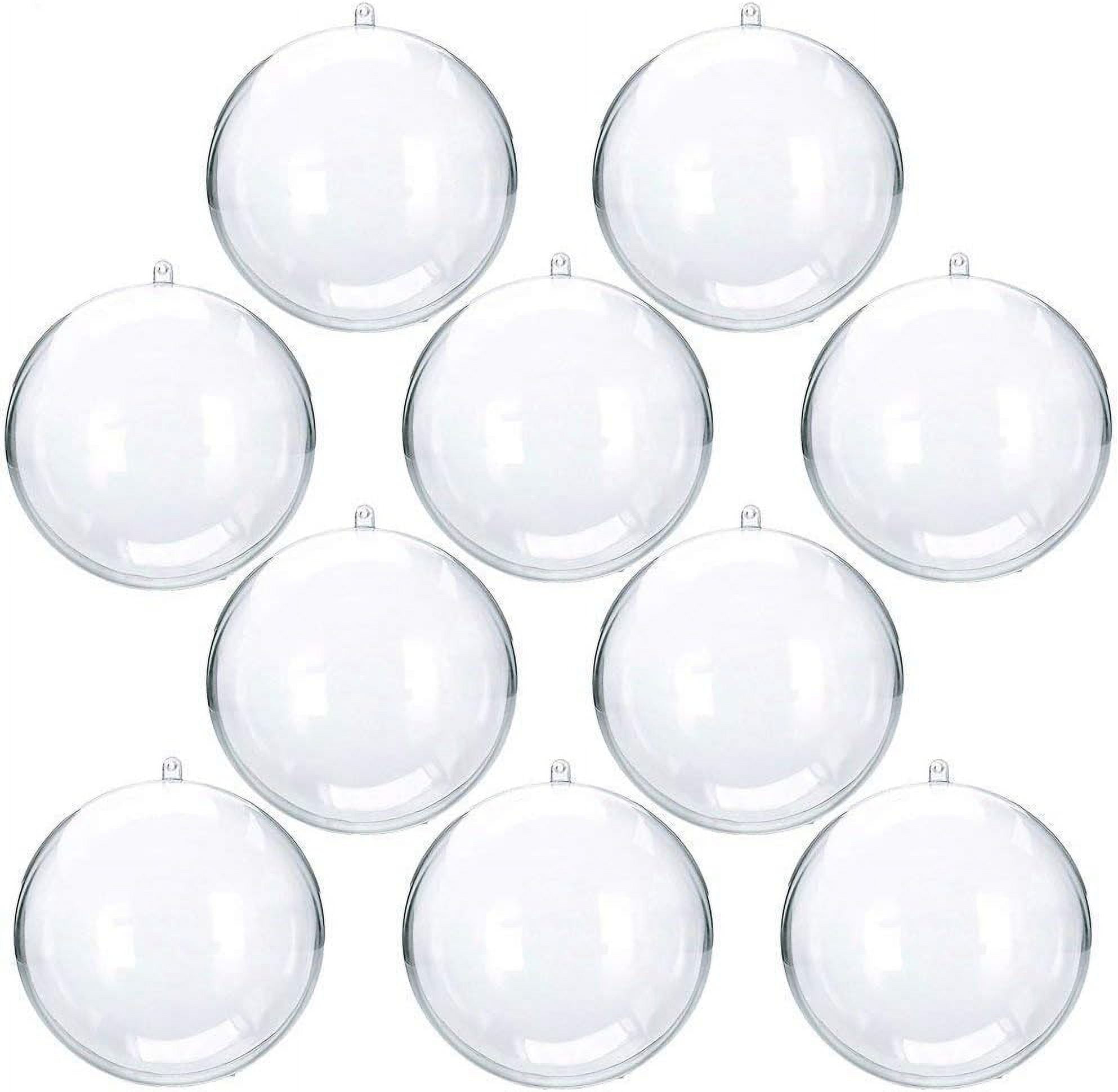 10 piece set of transparent plastic filled Christmas DIY craft ball accessories (100mm)