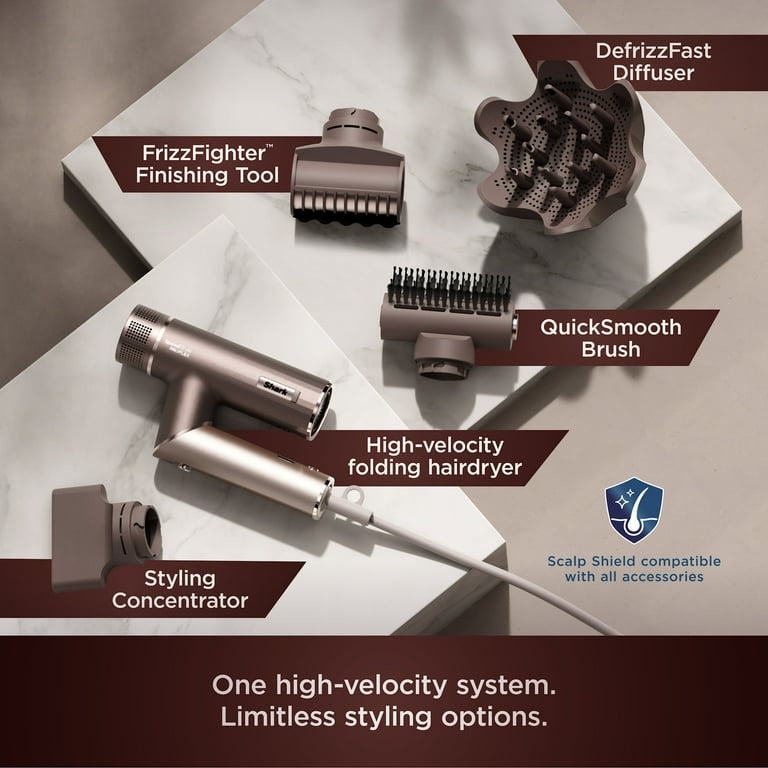 Shark SpeedStyle Pro FLEX High-Velocity Hair Dryer, Scalp Shield
