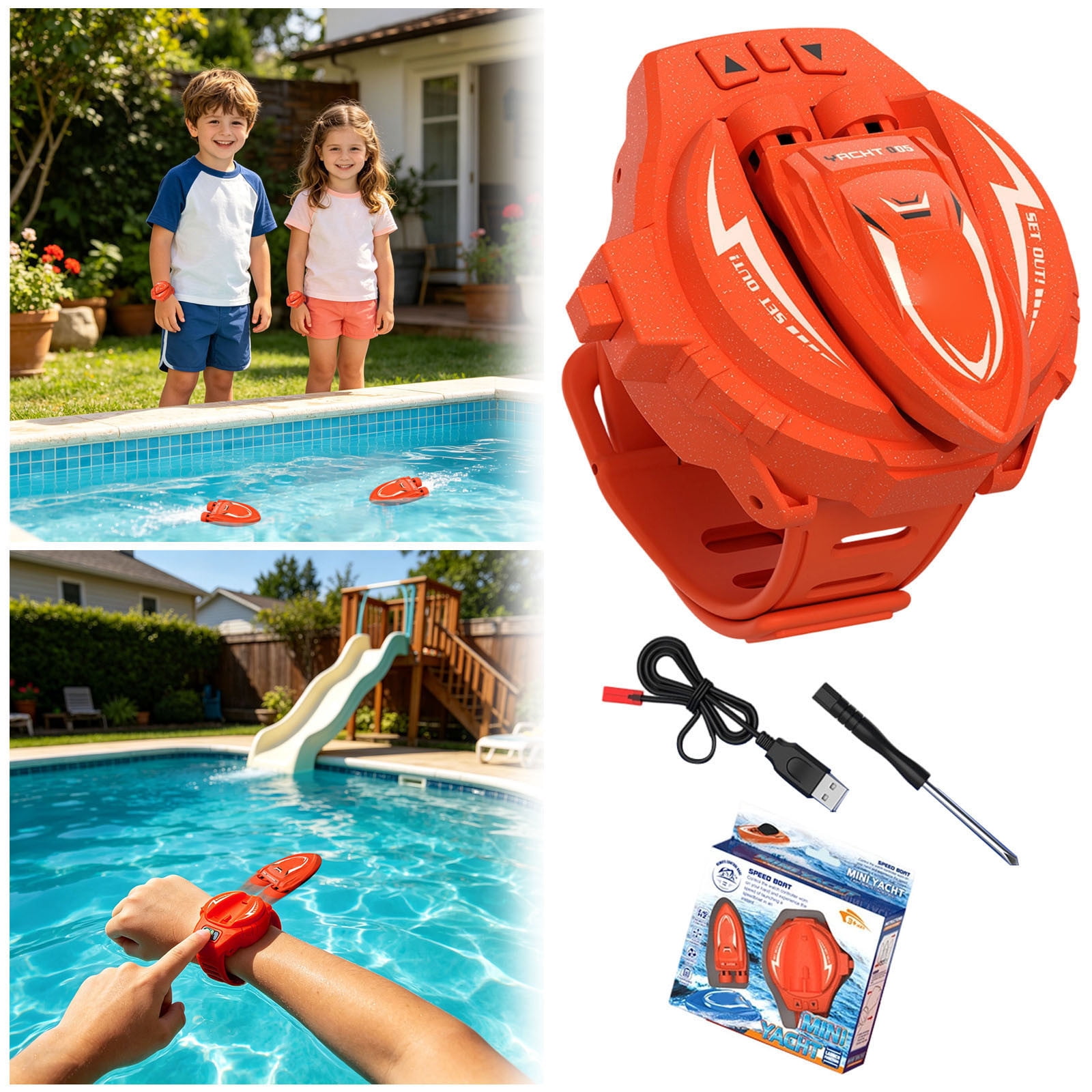 Remote Control Boat With Wristband Controller Portable RC For Pool Pond Lake Water Play Dinosaurs Remote Control Android Phone Remote Control Airplanes Remote Control Horn with Remote Control L-2338
