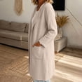 thumbnail image 3 of Bixock Women's Casual Coats Windproof Lapel Collar Long Sleeve Solid Color with Pockets Warm Fall Winter Outerwear Commute Outdoor Daily Wear, 3 of 5