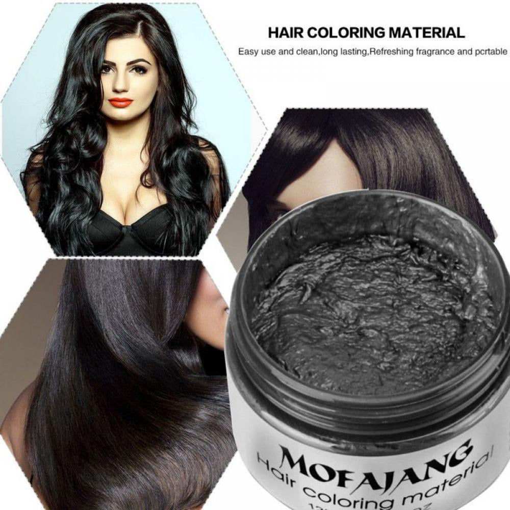 Temporary Hair Color Wax - Black Temporary Hair Dye Instant Natural Matte  Hairstyle Cream coloring for Men Women Kids Party Cosplay Date Hallowee -  
