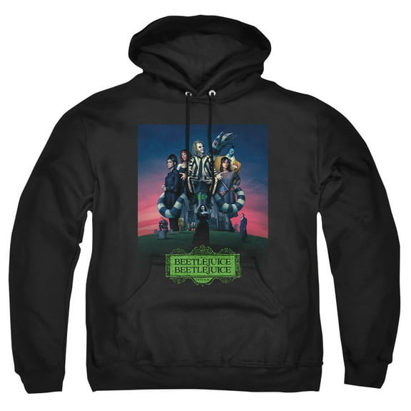 Beetlejuice Beetlejuice Gangs All Here Adult Pull-Over Hoodie, Black, 4X-Large