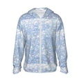 thumbnail image 2 of Uemuo White Bule Glitter Pattern Women's Full Zip UPF 50+ Sun Protection Hoodie Jacket Long Sleeve Sun Shirt Hiking Outdoor Performance with Pockets-3X-Large, 2 of 9