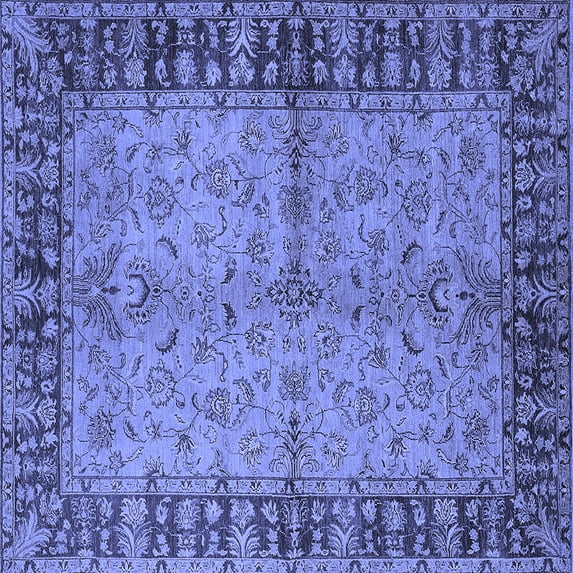 Ahgly Company Indoor Square Oriental Blue Traditional Area Rugs, 3' Square