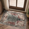 thumbnail image 4 of GENIMO 8'x10' Area Rug for Living Room, Large Machine Washable Non Slip Low Pile Rug for Bedroom Dining Room, Soft Animal Print, Dusty Red, 4 of 5