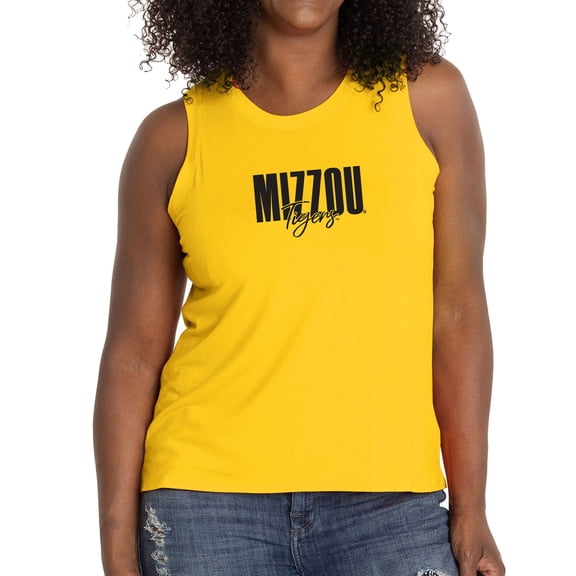 Women's Gold Missouri Tigers A-Line Hannah High Neck Tank Top