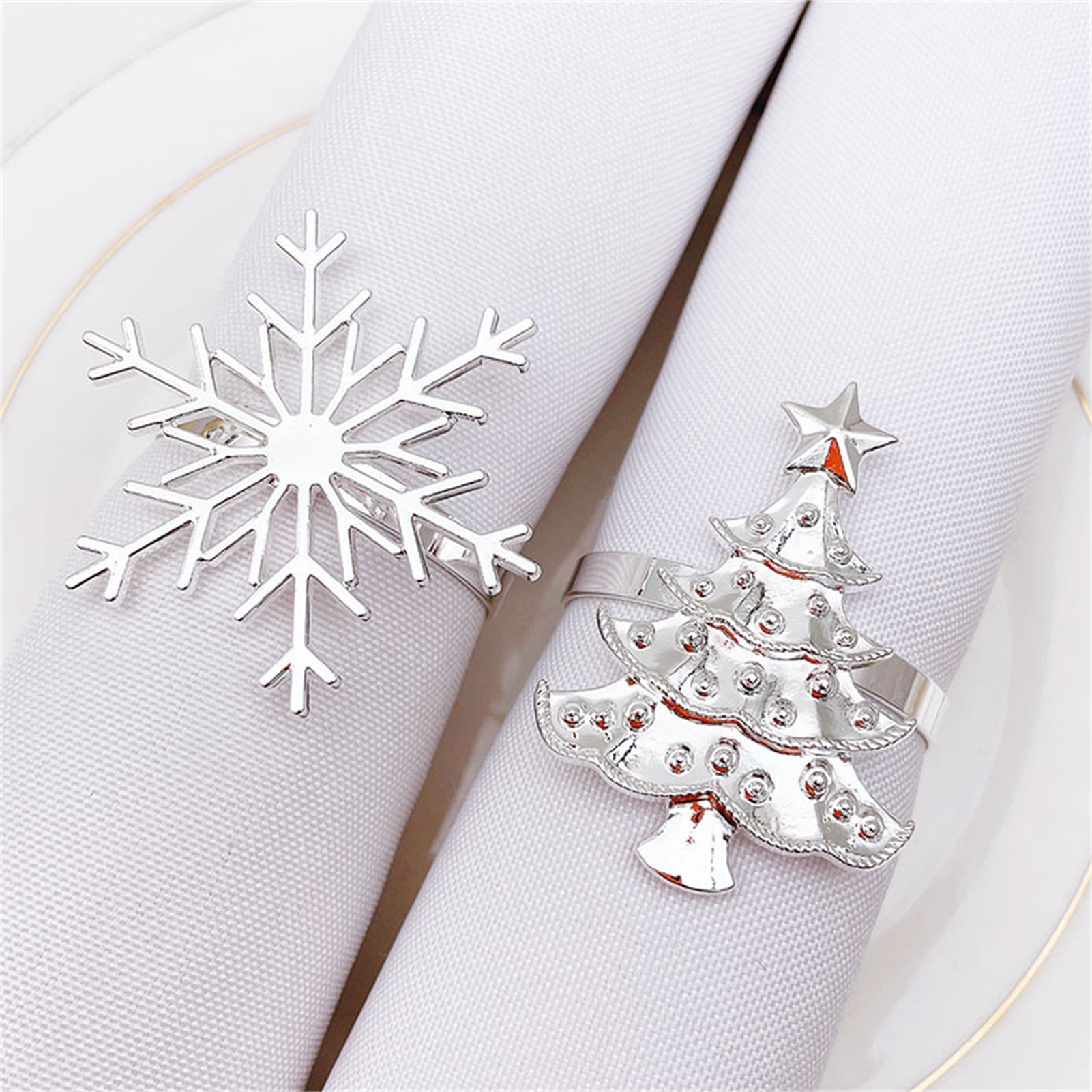 Details about   Set Of Two Snowflake Napkin Rings Set 