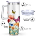 thumbnail image 2 of 40 oz Butterfly Tumbler with Handle and Straw Lid,Leak Proof Travel Stainless Insulated Tumbler,Cup Holder Friendly,Perfect for Outdoor Travel Car and Sports, 2 of 5