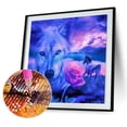 thumbnail image 2 of Cuadros Decorativos Lobo diamante pintura 5D DIY taladro redondo completo imagen de diamantes de imitación Likrtyny embutido en tela, 2 of 6