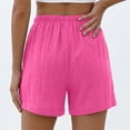thumbnail image 5 of WAYUTE Womens Shorts Casual High Waist Loose Thin Breathable Solid Color Summer Shorts with Drawstring and Pockets Beach Outdoor,Hot Pink,2XL, 5 of 7