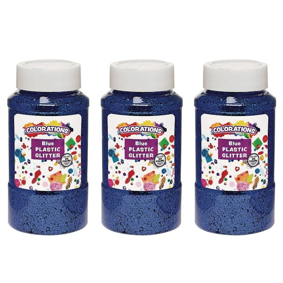 Colorations Extra-Safe Plastic Glitter, Blue - 3 lbs.