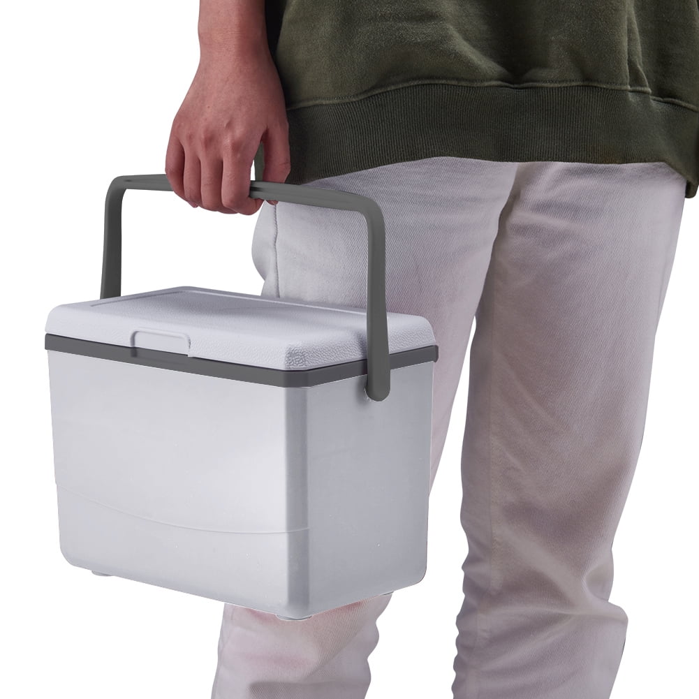 Insulated Cooler, Yucurem 3L Insulated Portable Cooler with Handle Ice Bucket Leak Proof Outdoor Hard Cooler for Beach, Picnic (White)