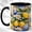 Black, variant on Lemon Seashell Coffee Mug, Coastal Citrus Mug, Ceramic 11 oz