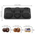 thumbnail image 3 of Peanut Shape Silicone Baking Mold 3 Cavity, Non-Stick Chocolate Candy Cake Mold, Flexible Easy Release Kitchen DIY Tray Black Peanut, 3 of 16