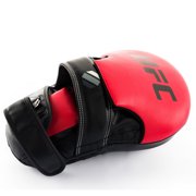 UFC Long Curved Focus Mitts - Black/Red - Lightweight, Ergonomic Punch Mitts for Boxing, MMA, Kickboxing Coaching