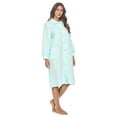 thumbnail image 2 of Casual Nights Women's Button Front Jacquard Terry Fleece Lounger Robe with Pockets, 2 of 5