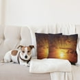 thumbnail image 4 of Ambesonne Nature Throw Pillow Cover 2 Pack, Burning Sunset, 24", Orange, 4 of 7