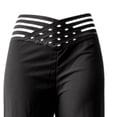 thumbnail image 4 of CHGBMOK Women Plus Size Wide Leg Pants Crisscross Hollow Waistband High Waist Straight Leg Trouser with Pockets Flare Bell Leg, 4 of 5