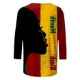 thumbnail image 5 of Craaazy Women's 3/4 Sleeve Crew Neck Tops with Celebration Pattern for Black History Month Cultural Celebration Gifts, 5 of 5