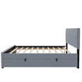 thumbnail image 6 of Harper & Bright Designs Full Size Velvet Platform Bed with Trundle and 3 Storage Drawers, Upholstered Full Bed Frame with Headboard for Boys Girls Adults, Gray, 6 of 8