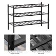thumbnail image 3 of iKayaa 3-Tier Bamboo Shoe Rack Stackable Shoe Shelf Free Standing Storage Organizer for Entryway Hallway Closet Tabletop (Black), 3 of 8