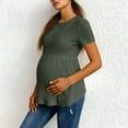 thumbnail image 2 of Posijego Maternity Short Sleeve Tops for Women Crewneck Ruffled Knit Pullover Sweater Cozy Soft Shirts, 2 of 8