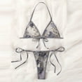 thumbnail image 3 of Levmjia Women Lace Lingerie Set Halter Neck Adjustable Tie Straps Sheer Two Piece Soft Lightweight Outfit Honeymoon Anniversary Private Bedroom Romantic Night, 3 of 3