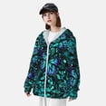 thumbnail image 4 of Picia Blue Floral with Butterflies Women's Men's UPF 50+ Sun Protection Hoodie Shirt Long Sleeve SPF Fishing Outdoor UV Hiking Lightweight Shirts-Medium, 4 of 9