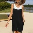 thumbnail image 6 of lcziwo Womens Summer Casual Sleeveless Rompers Vacation Beach Spaghetti Strap Shorts Overalls Solid Causal Cotton Comfy Romper with Pockets Sales for Today Black S, 6 of 9